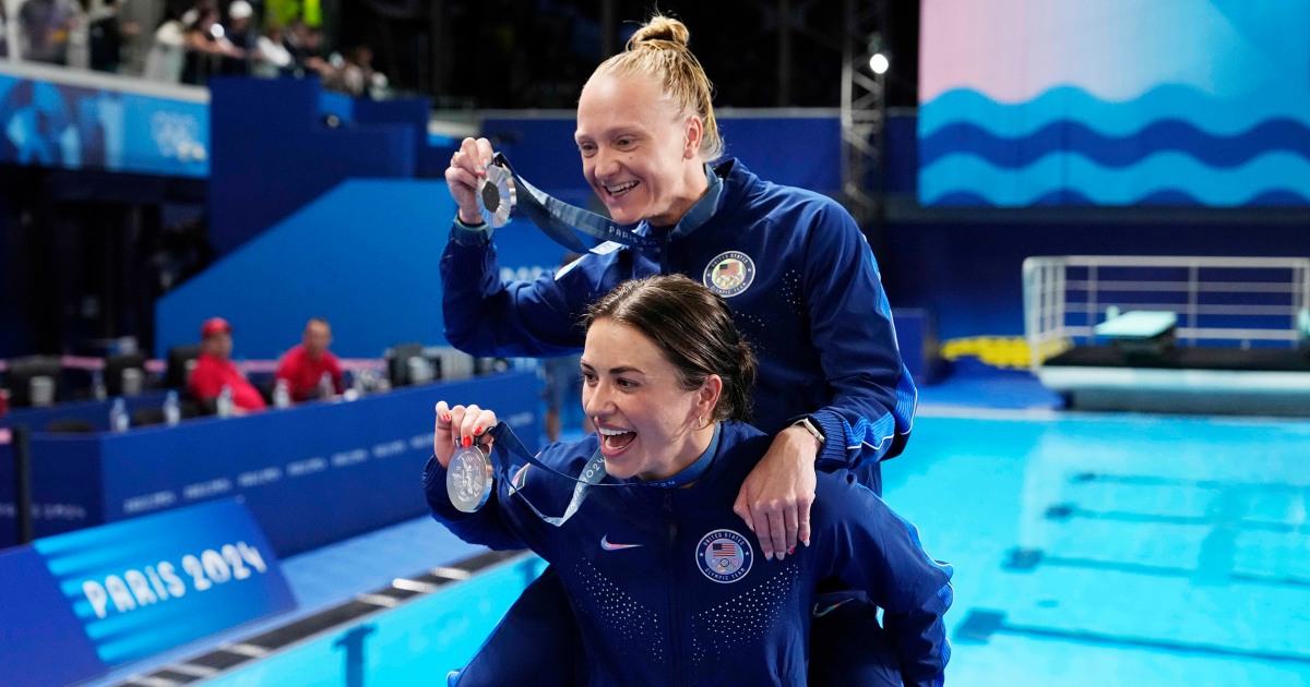 As mergulhadoras sincronizadas Sarah Bacon e Kassidy Cook conquistam as primeiras medalhas dos EUA