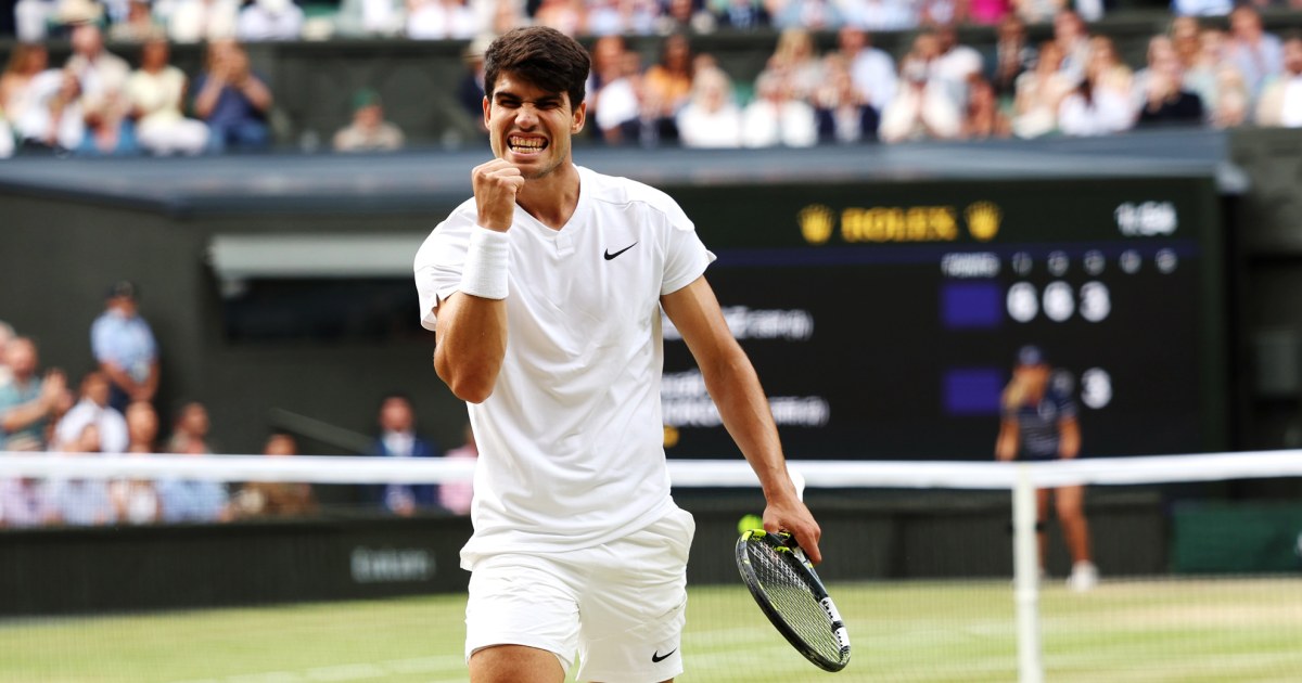 Carlos Alcaraz vence Wimbledon pelo segundo ano consecutivo sobre Novak Djokovic