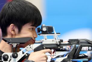 China conquista primeira medalha nas Olimpíadas de Paris na final de carabina de ar comprimido por equipes mistas