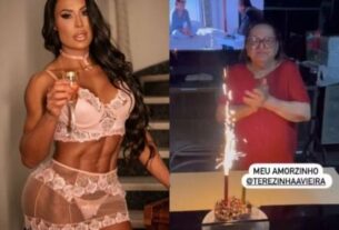 Gracyanne Barbosa faz festa de aniversário para mãe de Belo: “Meu amorzinho”