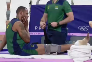 Leal sofreu uma entorse no tornozelo durante treino em Paris (Reprodução)