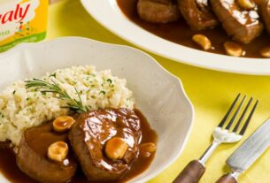 Medalhão de Filé ao Molho Madeira com Arroz Piamontese