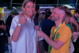 Erika Coimbra, ex-atleta do vôlei feminino, deu entrevista ao portal LeoDias direto da Casa Brasil, na Vila Olímpica de Paris (Reprodução)