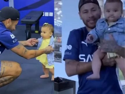 Neymar recebe visita especial de Biancardi e Mavie durante treino do Al-Hilal