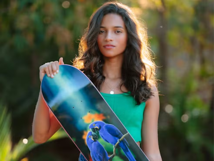 Paris 2024: Rayssa Leal revela desenho de skate com foco na natureza