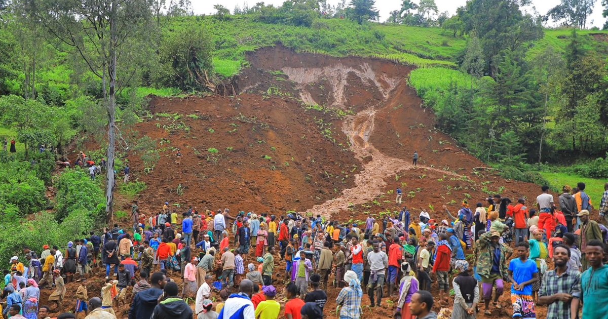 Pelo menos 157 pessoas morrem em deslizamentos de terra em área remota da Etiópia