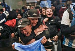 Torcedores argentinos comemoram vitória na Copa América, um alívio na crise econômica do país