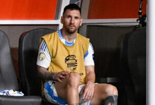 Tornozelo de Messi fica inchado após lesão na final da Copa América; veja