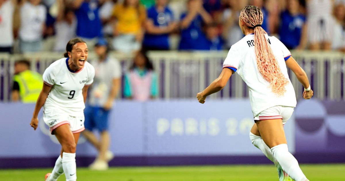 Trinity Rodman marca o primeiro gol dos EUA nas Olimpíadas de Paris com talento