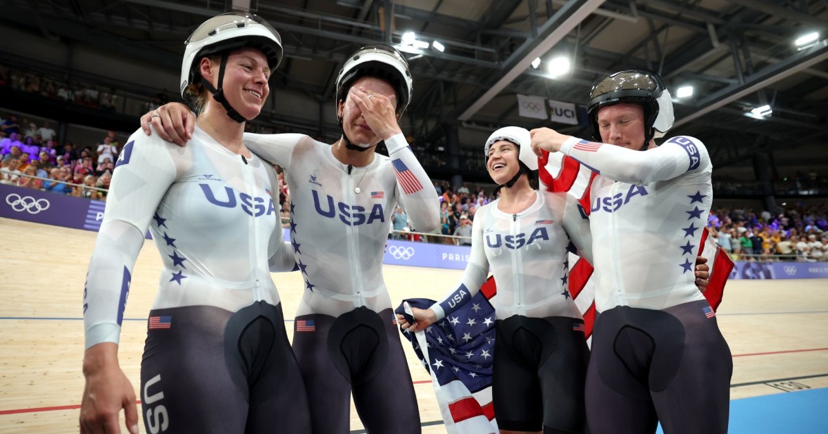 Americanas ganham ouro na perseguição feminina por equipes sobre a Nova Zelândia