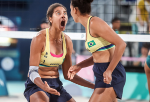 Duda E Ana Patrícia venceram na semifinal e garantiram mais uma medalha para o Brasil nas Olimpíadas de Paris (Gaspar Nobrega/COB)