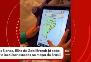 Aos 3 anos, filho da influencer Gabi Brandt já sabe ler e localizar os estados do Brasil no mapa; você ganharia dele no jogo? Faça TESTE | Educação