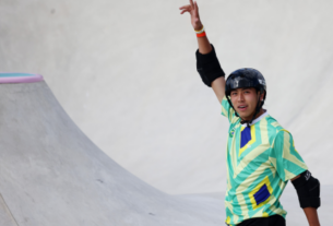 Augusto Akio, o "Japinha", levou a medalha de bronze para o Brasil no skate park (Luiza Moraes/COB)