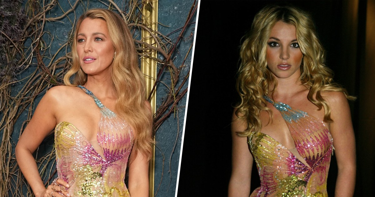 Blake Lively usa o mesmo vestido Versace que Britney Spears usou em 2002 na estreia de 'It Ends With Us'