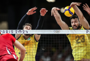 Brasil enfrentou os Estados Unidos pelas quartas de final do torneio masculino de vôlei (Gaspar Nóbrega/COB)