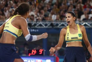 Brasil é ouro no vôlei de praia: Ana Patrícia e Duda vencem canadenses em Paris