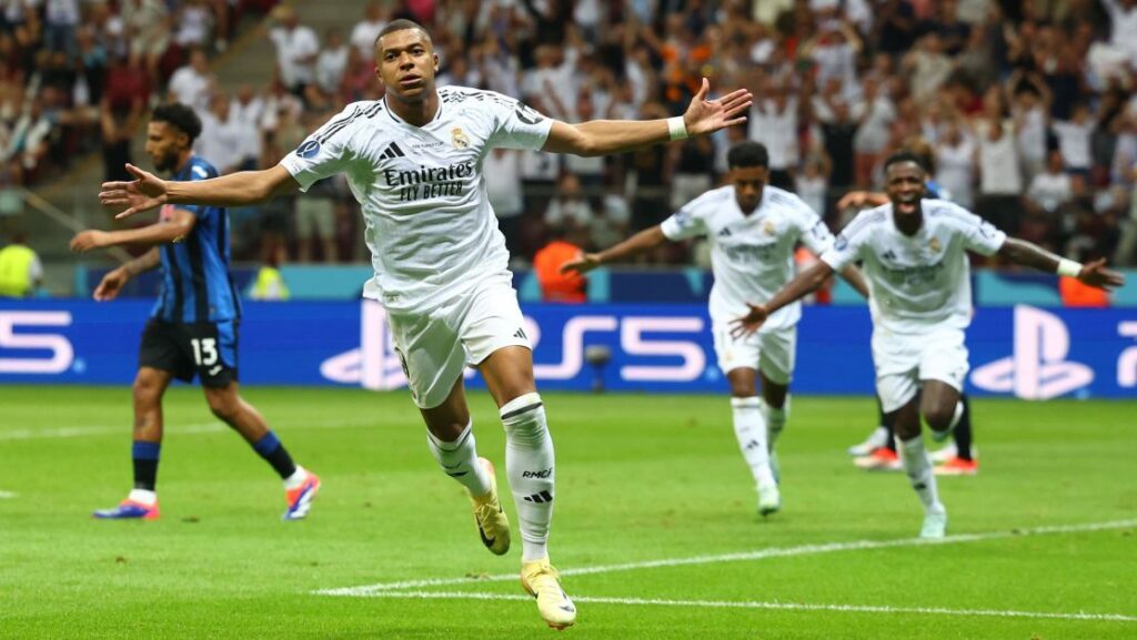 Mbappé estreia com gol, Real Madrid vence e leva o título da Supercopa da Uefa