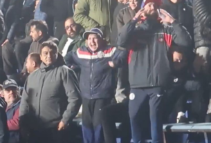 Torcedores do San Lorenzo foram flagrados fazendo gestos racistas para os atleticanos (Reprodução)