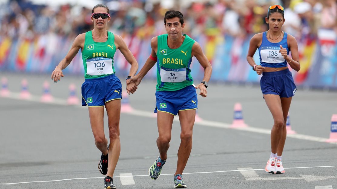 Paris 2024: Caio Bonfim e Viviane Lyra terminam em 7º na marcha atlética