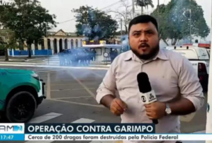 Repórter fica no meio de tiroteio ao vivo e transmissão é interrompida. Veja!