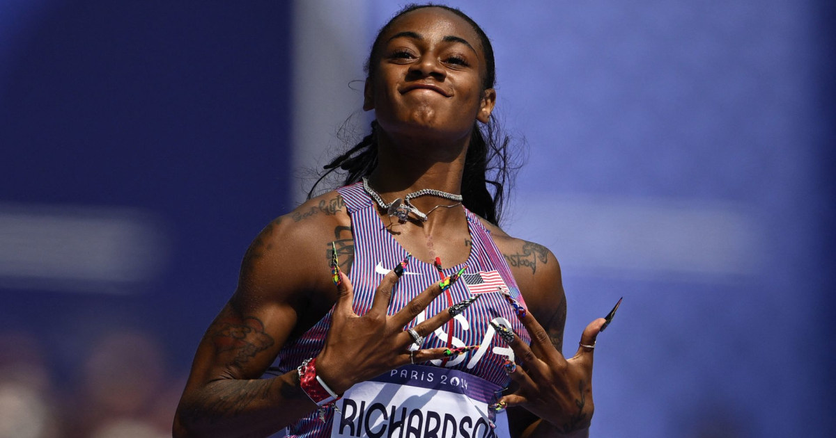 Sha'Carri Richardson voa na primeira corrida olímpica em Paris