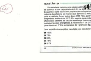 Questão de física do Enem 2024 sobre cafeteira elétrica é anulada pelo Inep | Enem 2024