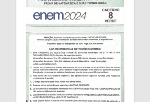 Questões do Enem 2024 - 2º dia: baixe o caderno com a prova de matemática e ciências da natureza