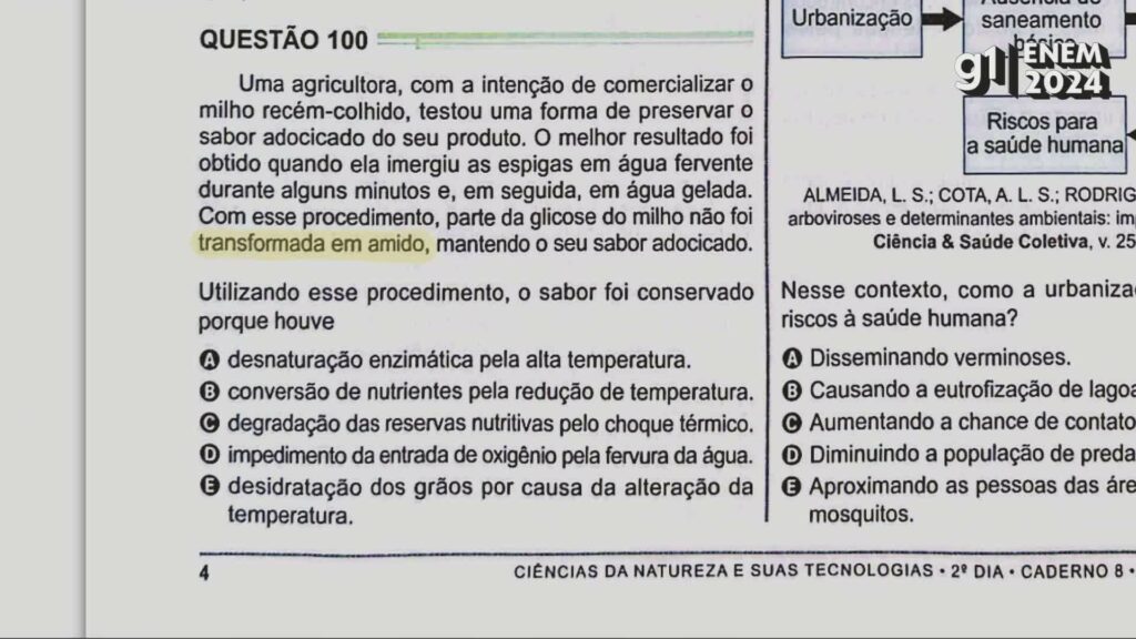 VÍDEOS ENEM 2024: correção de questões de matemática e ciências da natureza