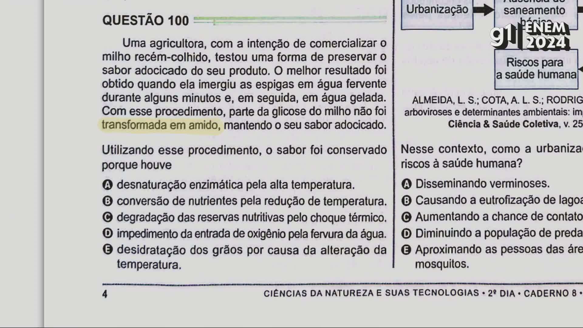 VÍDEOS ENEM 2024: correção de questões de matemática e ciências da natureza