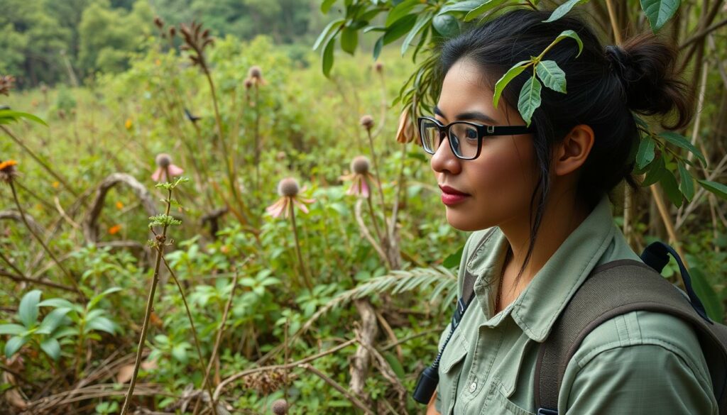 Geração de imagem: Biólogo Especializado em Sustentabilidade em uma reserva natural. Geração de imagem: Biólogo Especializado em Sustentabilidade em uma reserva natural.