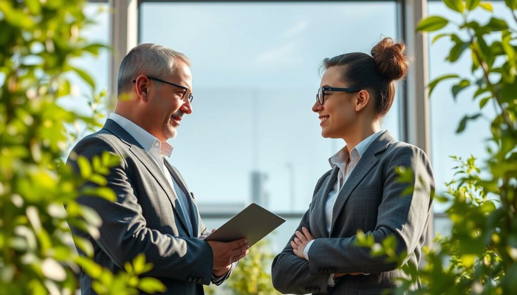 Imagem de um profissional com certificação em sustentabilidade empresarial Imagem de um profissional com certificação em sustentabilidade empresarial