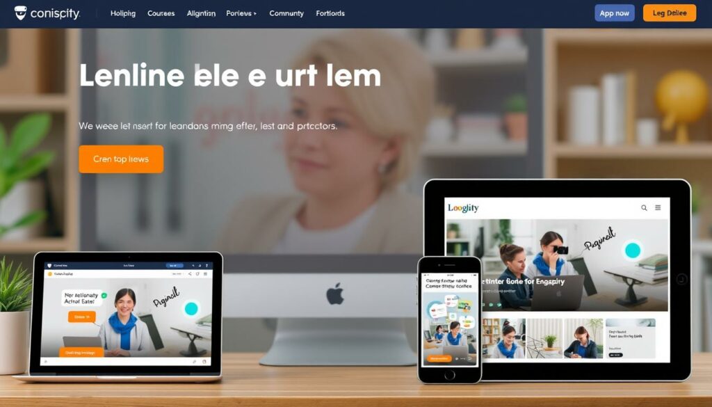 Imagem de uma plataforma de aprendizado online Imagem de uma plataforma de aprendizado online